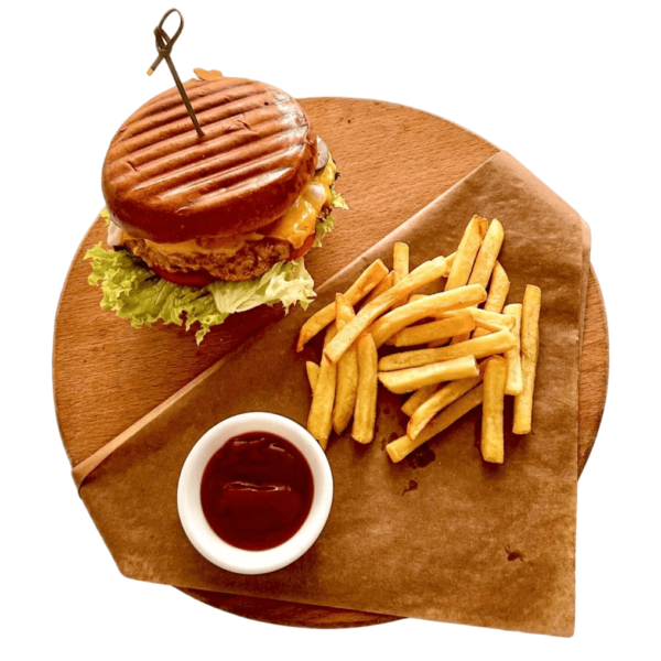 Чікен бургер + картопля фрі